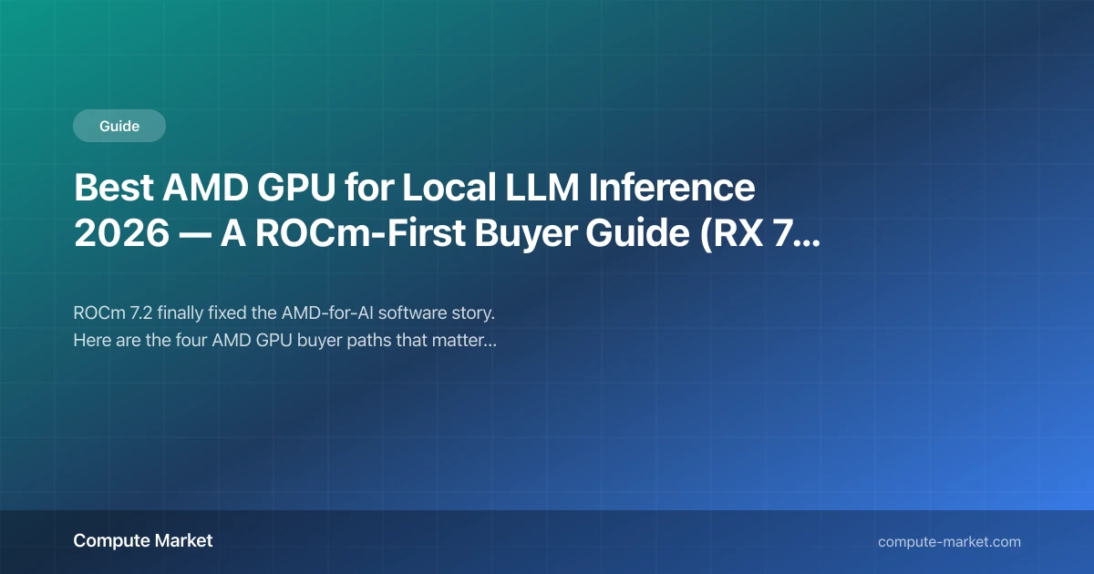 Best AMD GPU for Local LLM Inference 2026 — Buyer Guide | Compute Market